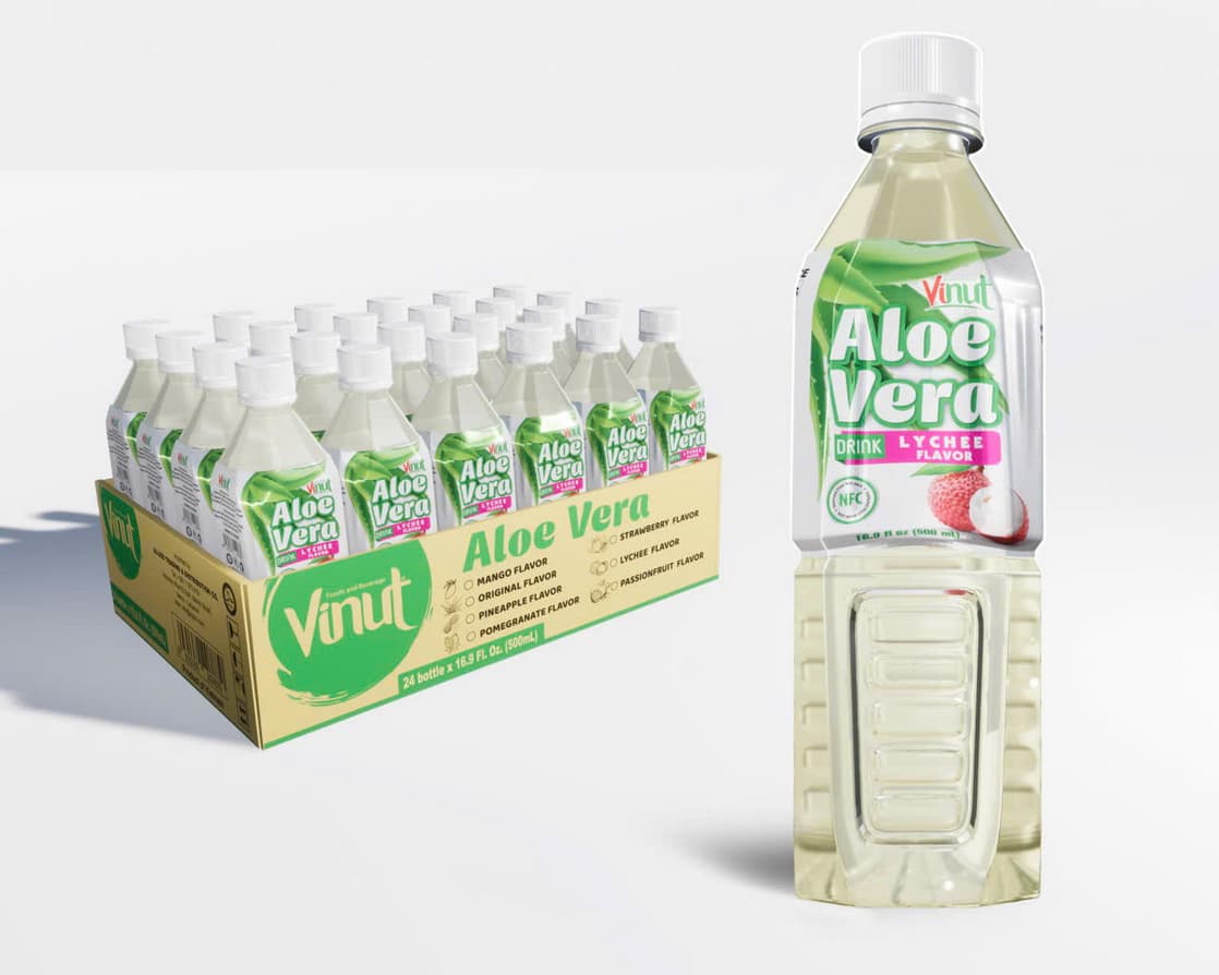 VINUT Minuman Aloe Vera Perisa Laici 500ml