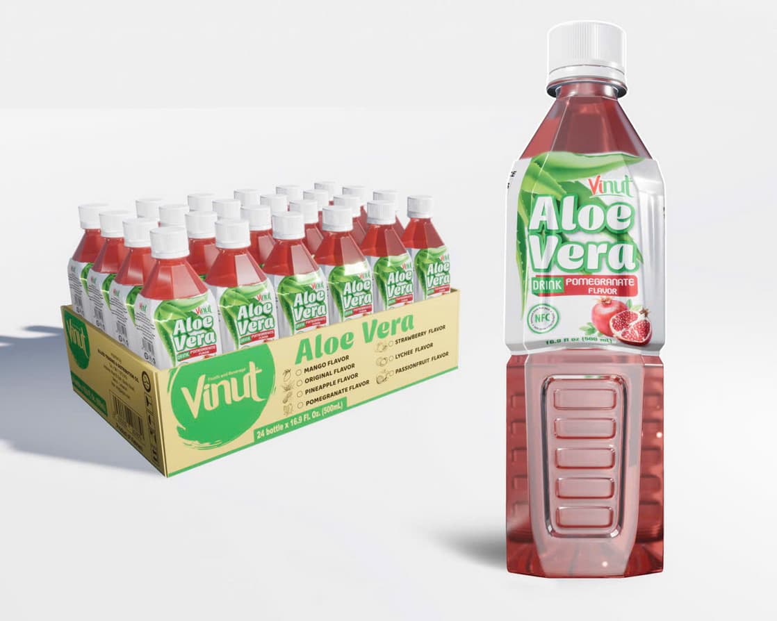 VINUT Minuman Aloe Vera Perisa Delima 500ml