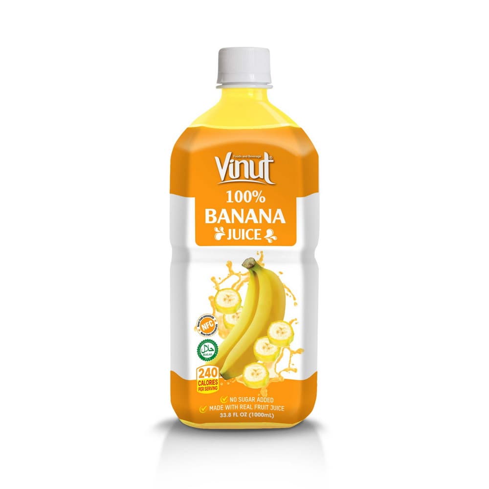 VINUT Jus Pisang 100%, NFC, Tanpa Gula Tambahan, Botol PET, 33.8 fl oz 1000 mL