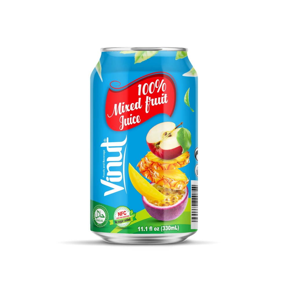 VINUT 100% Jus Buah Campuran NFC Tanpa Gula Tambahan Tin 11.1 fl oz 330 mL