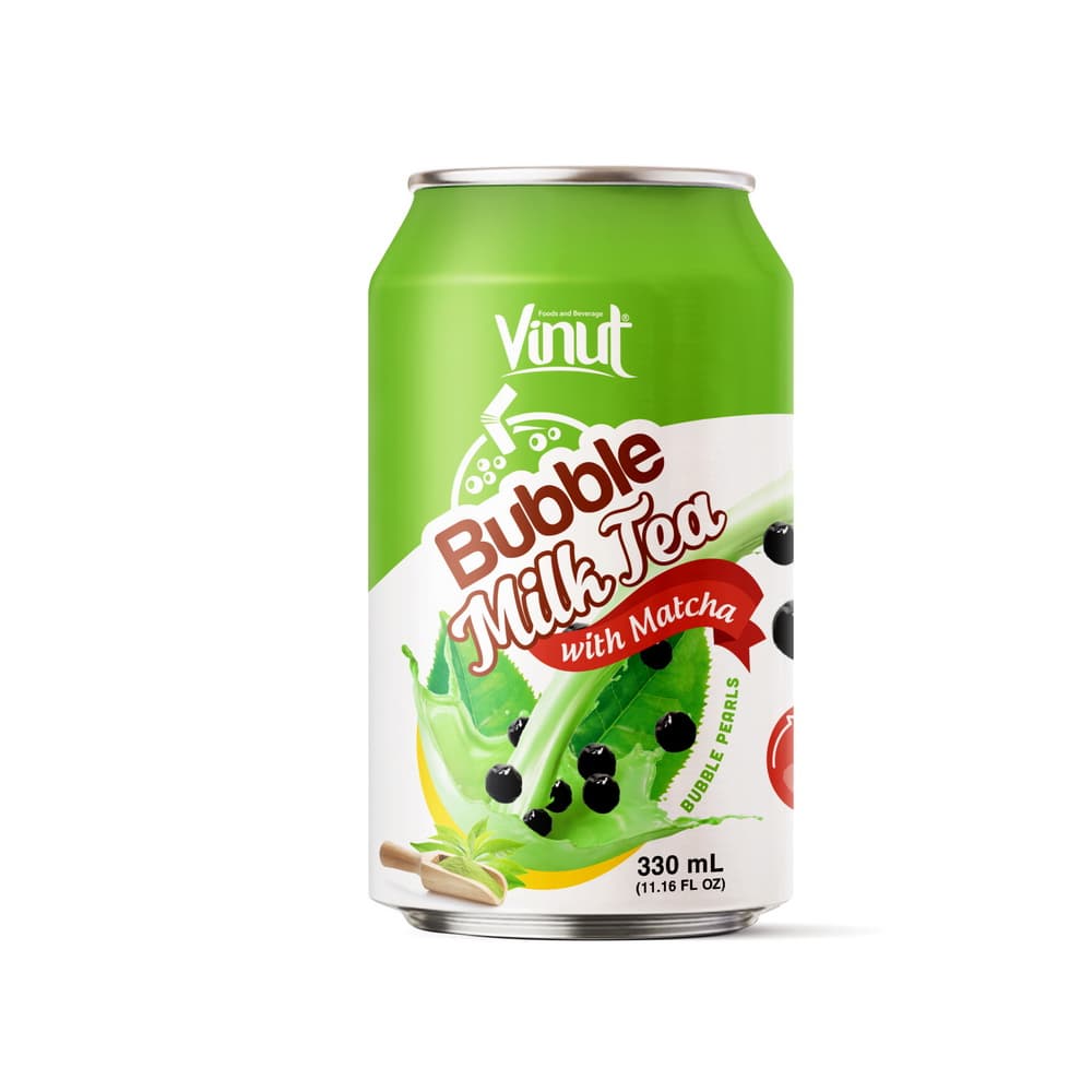 VINUT Teh Susu Bubble dengan Matcha, Tin, 11.16 fl oz 330 mL