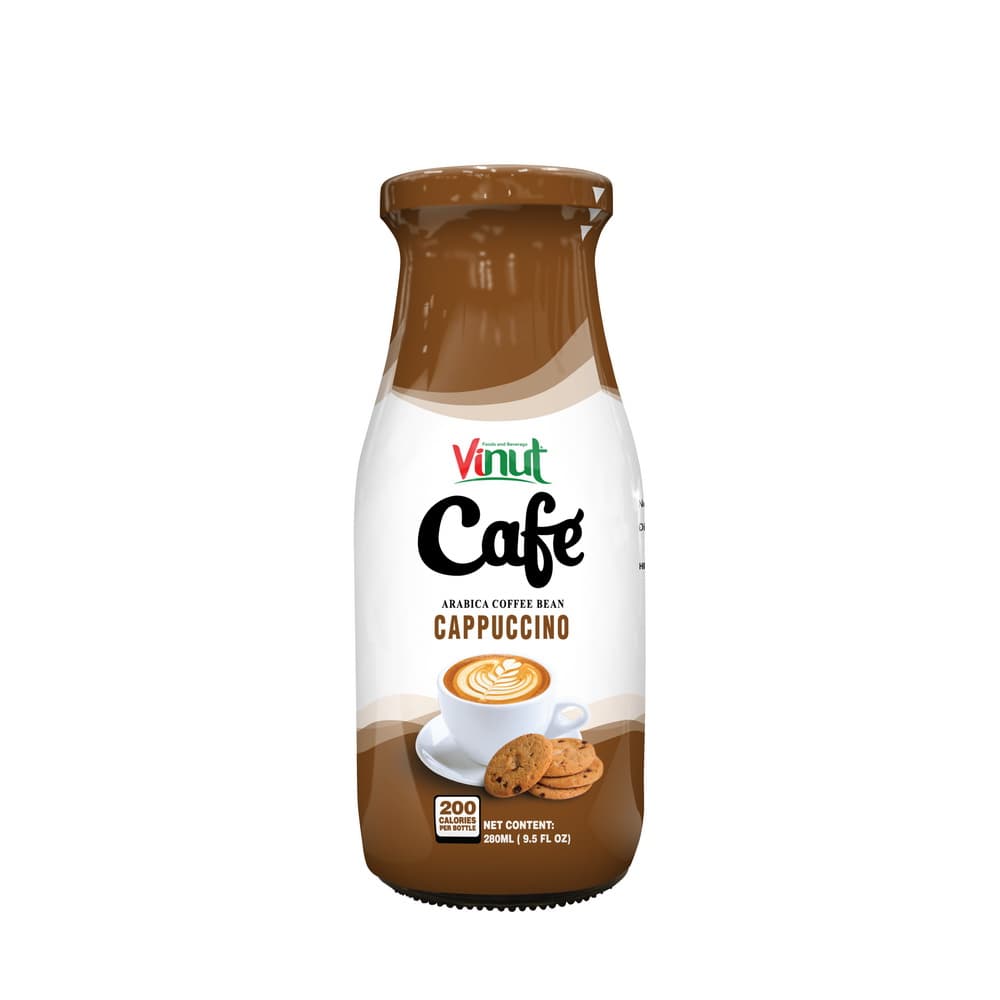 VINUT Kafé Cappuccino, Biji Kopi Arabika, Botol, 9.5 fl oz 280 mL