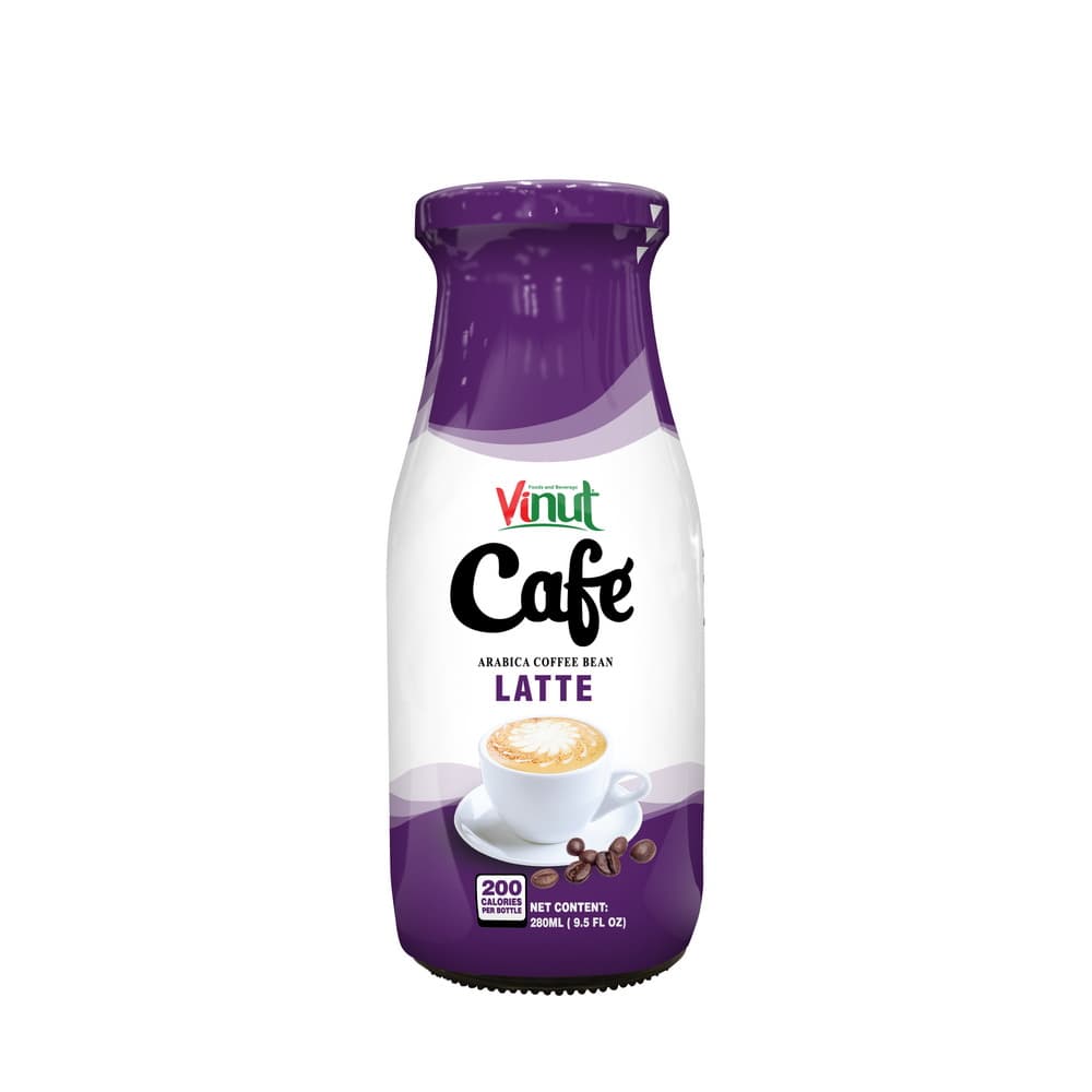 VINUT Café Latte, Biji Kopi Arabica, Botol, 9.5 fl oz 280 mL