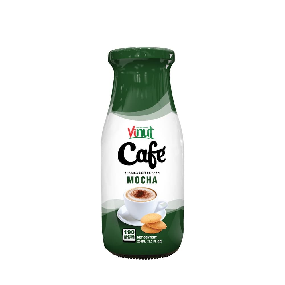 VINUT Café Mocha, Biji Kopi Arabica, Botol, 9.5 fl oz 280 mL
