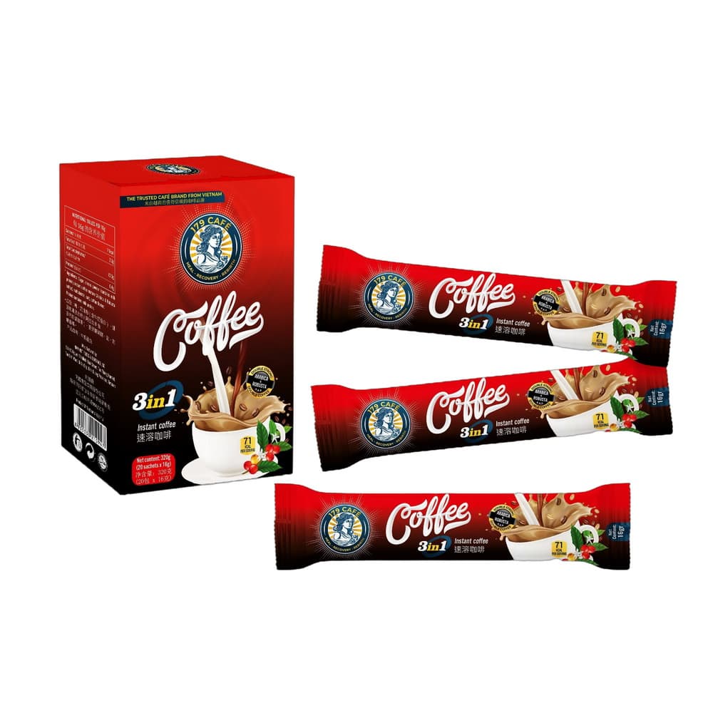 VINUT Kopi 3in1, Kopi Segera, Kotak (20 Uncang x 16g), (320g)
