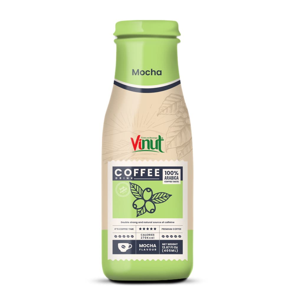 VINUT Minuman Kopi 100% Arabica, Perisa Mocha, Botol, 13.87 fl oz 405 mL