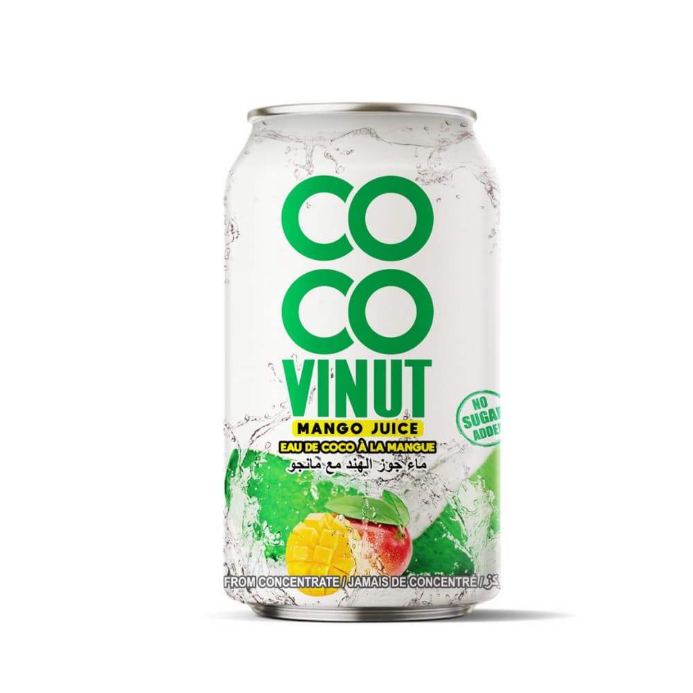 VINUT Air Kelapa Mangga Tanpa Gula Tambahan Tin (330 mL)